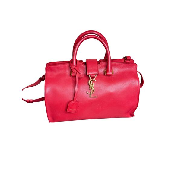Saint Laurent YSL Monogram Cabas Tote in Lipstick Red w/Dustbag & COA - Picture 1 of 16